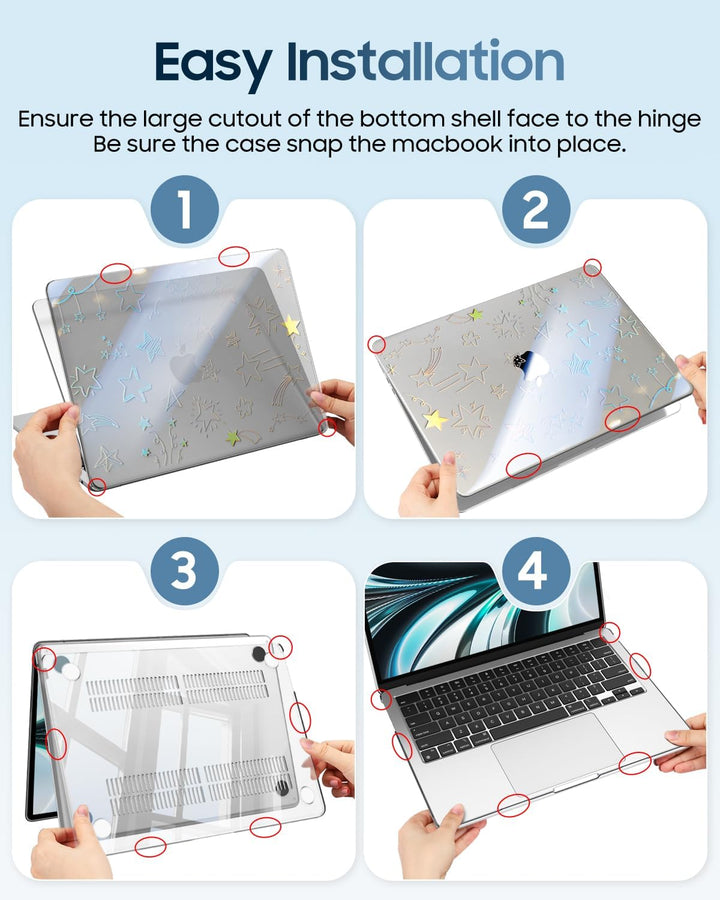 Fintie Hülle Kompatibel mit MacBook Air 13,6 Zoll M5 M4 M3 M2 (2026-2022) A3449 A3240 A3113 A2681, U
