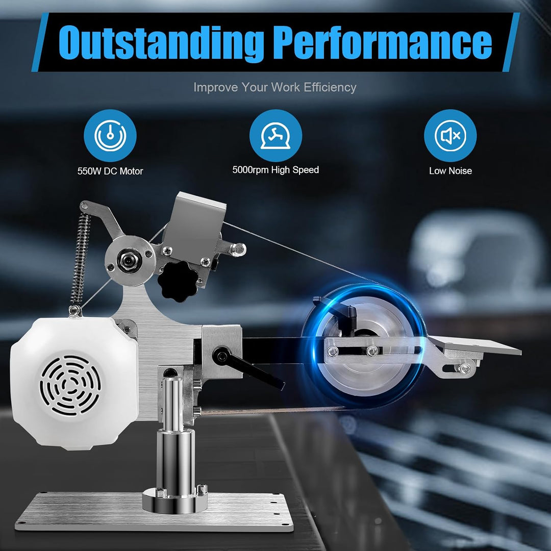 Bandschleifer 550W 5000U/min, Mini Schleifer bürstenlos für Metall & Holz | 2 Sanding Modes, Adjusta