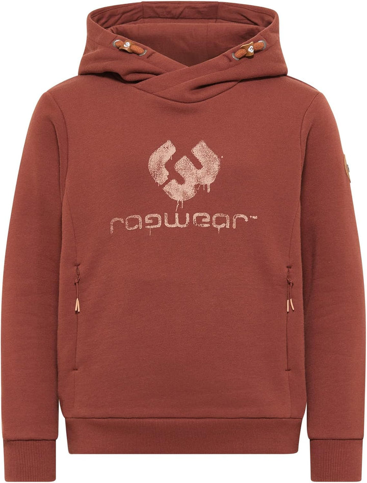 Ragwear Esam Jungen Sweatshirt Hoodie Kapuzenpullover Sweater Pullover Shirt Kinder Sweat, 128 Terra