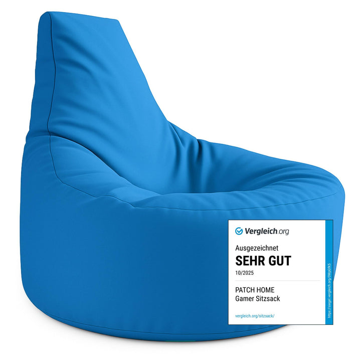 PATCH HOME Gamer Kissen & Lounge Sitzsack – befüllbar mit Reissverschluss, gefüllt mit Styropor, gee