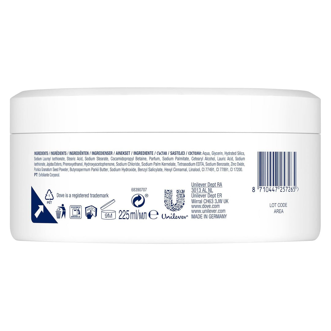 Dove Creme-Dusch-Peeling Granatapfel & Sheabutter Scrub Körper Peeling für geschmeidige Haut Hautpfl