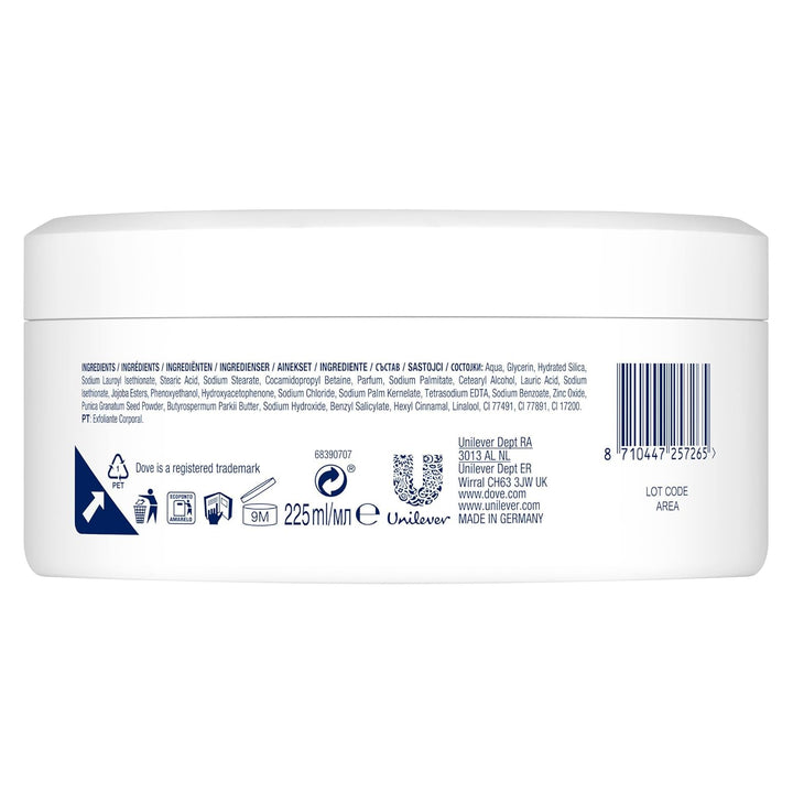 Dove Creme-Dusch-Peeling Granatapfel & Sheabutter Scrub Körper Peeling für geschmeidige Haut Hautpfl