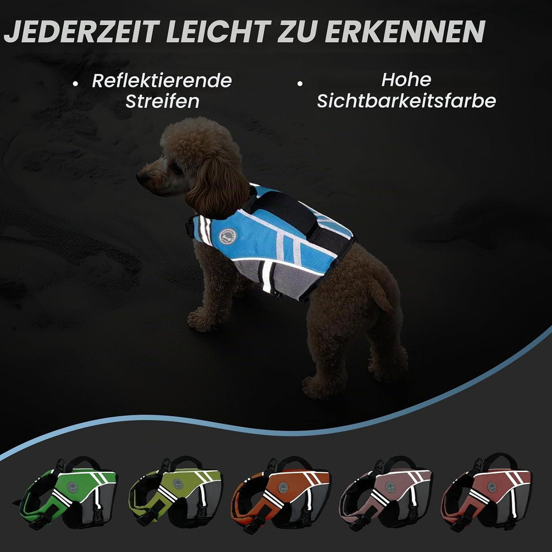 VIVAGLORY Sports Style Hundeschwimmweste, Rettungswesten Für Hunde Bootfahren, Auftrieb &amp; Schwimmhil