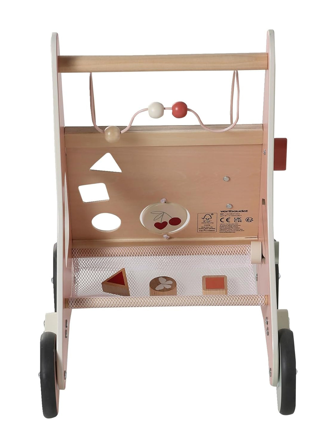 VERTBAUDET FSC Cherry TU Walkwagen mit Holzbremsen kirsche, kirsche