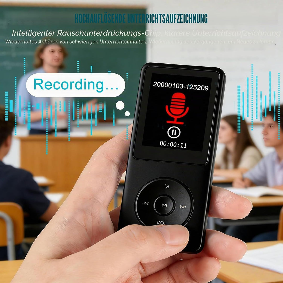 64GB MP3 Player Bluetooth, MP3-Player Bluetooth 5.3 mit Kopfhörer, HiFi-Sound Musik für Sportler, mi