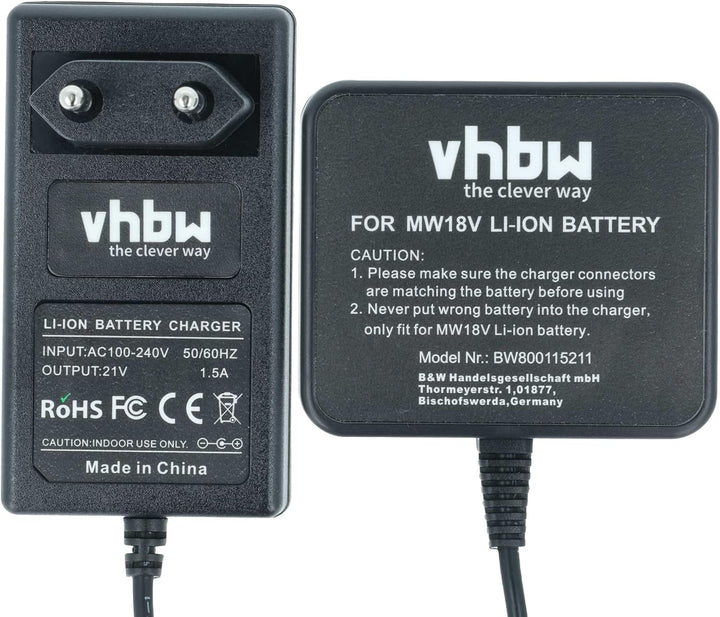 vhbw Ladegerät kompatibel mit BTI 18V Geräte ab 4/2013 Werkzeug Li-Ion-Akkus
