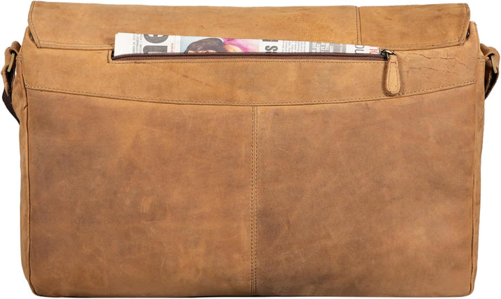 STILORD 'Maximus' XXL Ledertasche riesige Umhängetasche Unitasche 17 18 19 21 Zoll Laptop Aktentasch