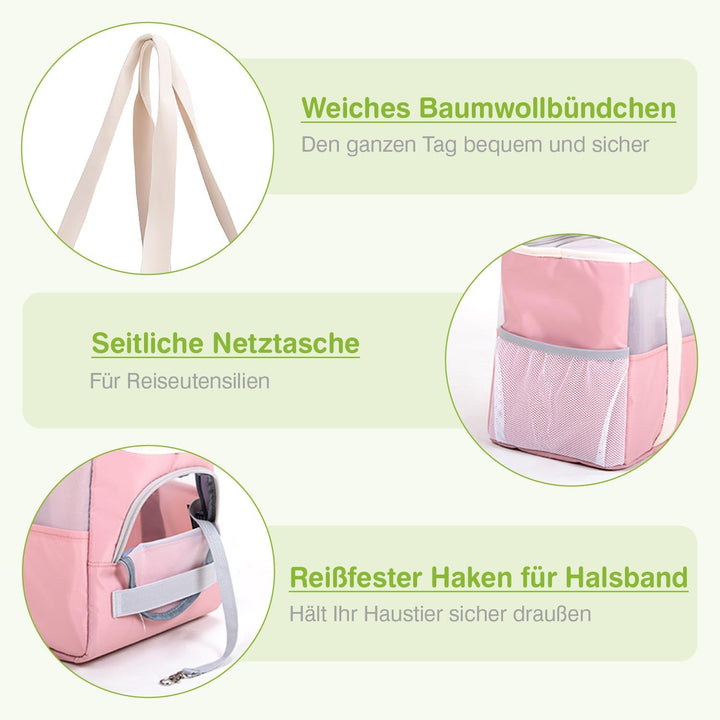 ALLSOPETS Hundetragetasche Haustier Tragetasche für Hunde und Katzen Atmungsaktiv Hundetasche mit He