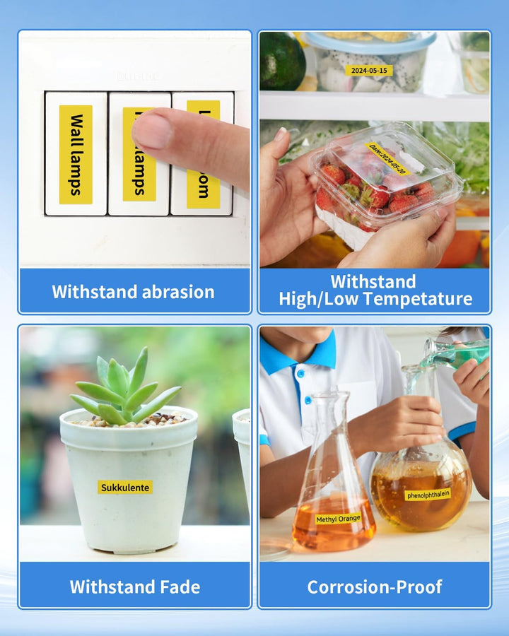 45018 12mm x 7m Kompatibel Dymo D1 Etikettenband Gelb 45018 S0720580, als Ersatz für D1 Etikettenban