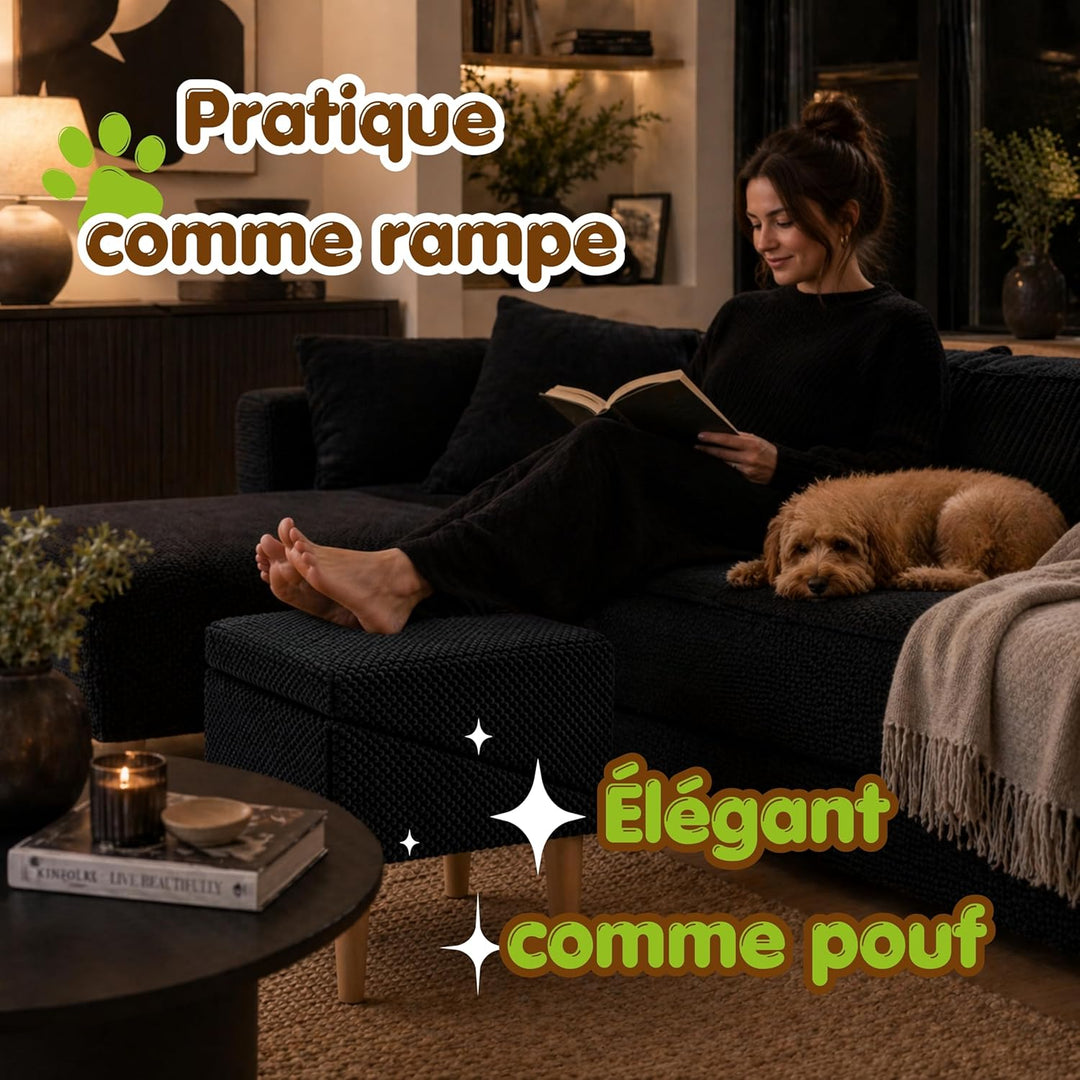 Outentin Hundetreppe Klappbar – rutschfeste Hunderampe & Weiche Haustiertreppe für Kleine & Grosse H