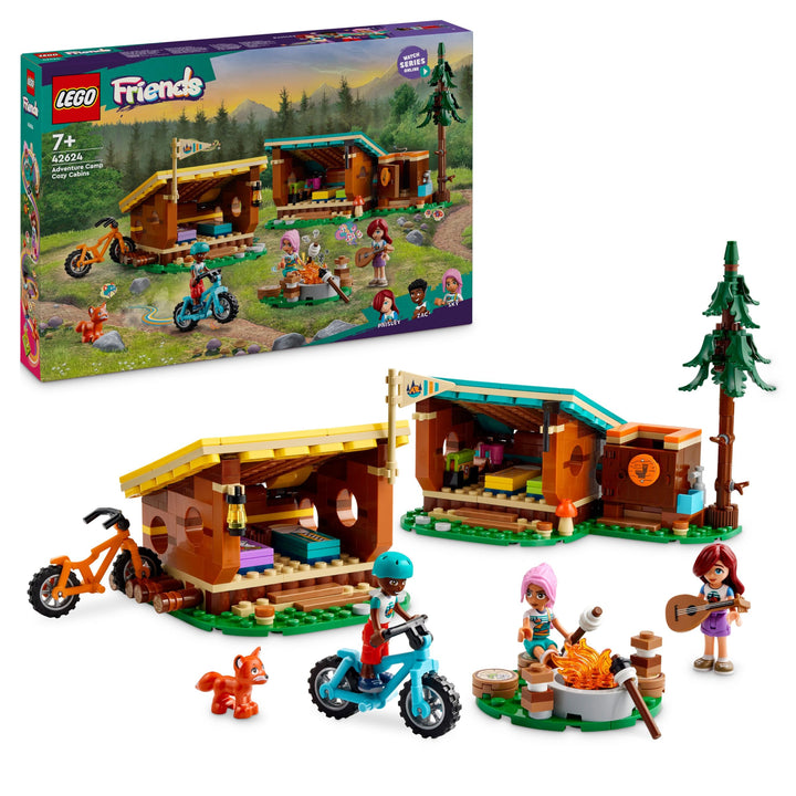 Lego Friends Gemütliche Hütten im Abenteuercamp, Spielset für Rollenspiele in freier Natur, Kindersp