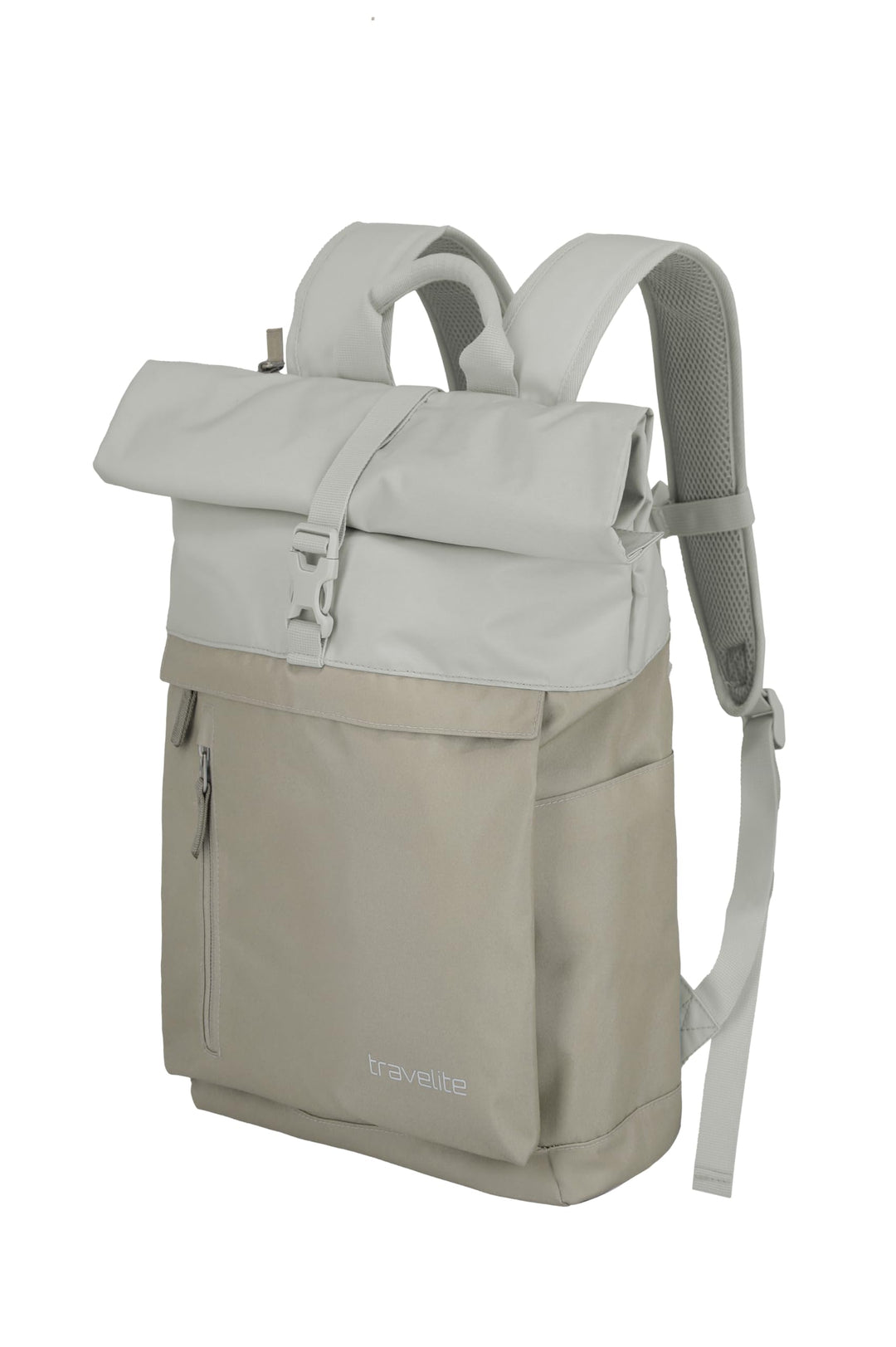Travelite Handgepäck Rucksack, Laptop Rucksack 15,6 Zoll, BASICS, Reiserucksack Rolltop Funktion, 60