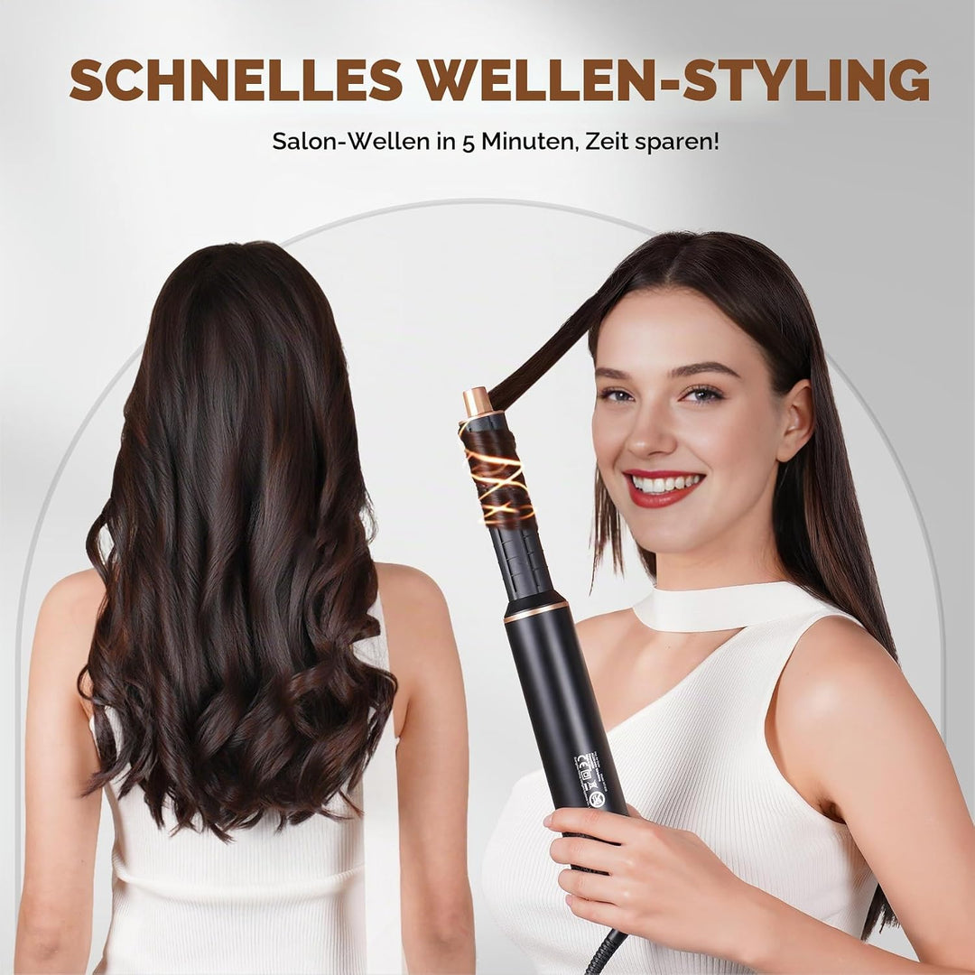 Airstyler 5 in 1 Hairstyler mit Air Lockenstab Föhn Heissluftbürste Haarstyling Geräte Föhnbürste Wa