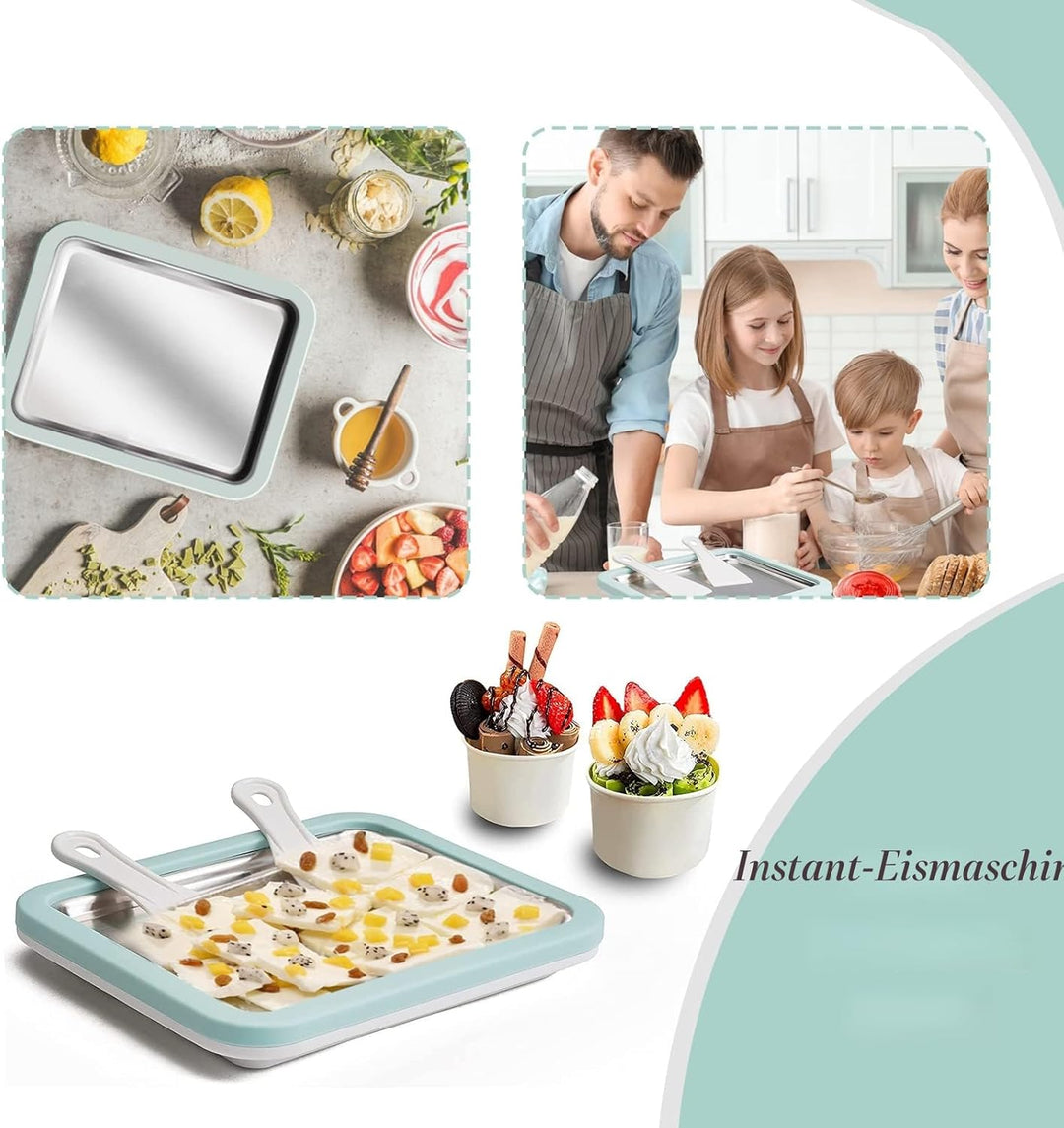 climafusion Eisplatte Eis Rolls zum Eis Machen DIY, Ice Cream Machine rolls maker mit 2 Spateln, Gel