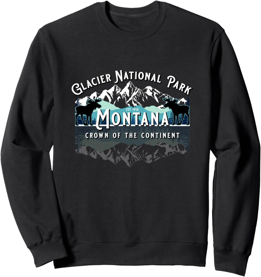 Glacier National Park Montana Wandern Camping Elch Souvenir Sweatshirt