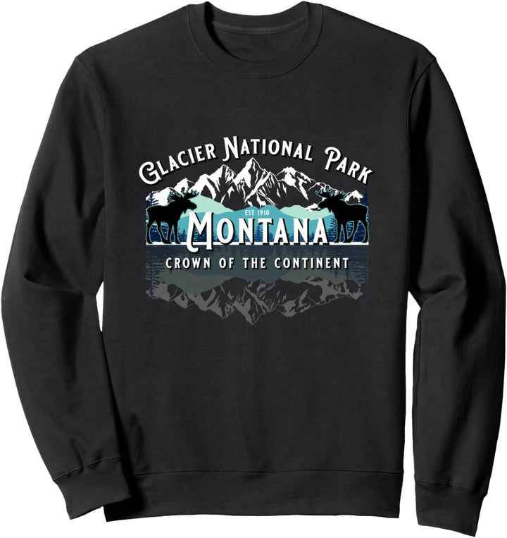 Glacier National Park Montana Wandern Camping Elch Souvenir Sweatshirt