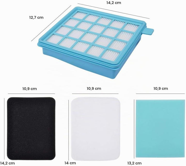 KEEPOW Filter für Philips PowerPro Active Compact Eco FC8477/91, Philips Power Cyclone 4 Filter, 2x