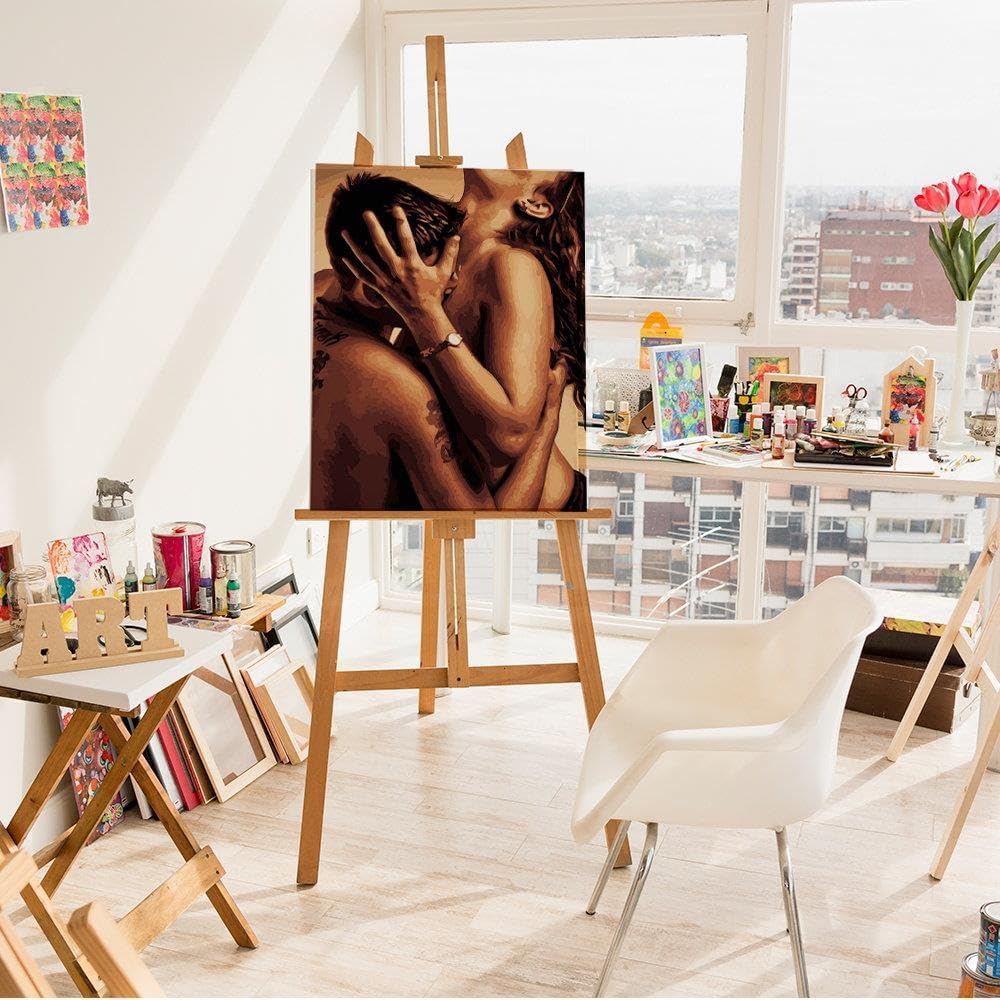ARTNAPI Malen nach Zahlen Erwachsene mit Rahmen | DIY Handgemalt | Liebe und Leidenschaft | Kit für