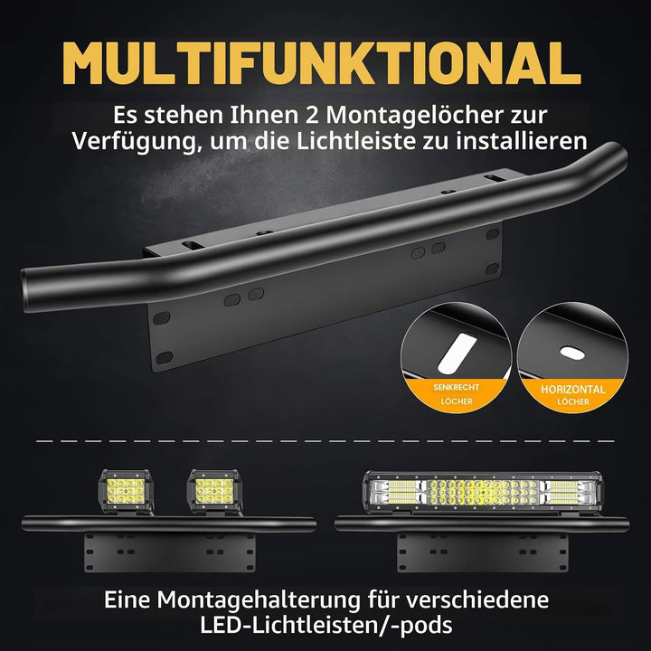 RIGIDON 23 Zoll Kfz kennzeichenhalterung, Aluminium rahmenlose schwarz plateholder - kennzeichenhalt