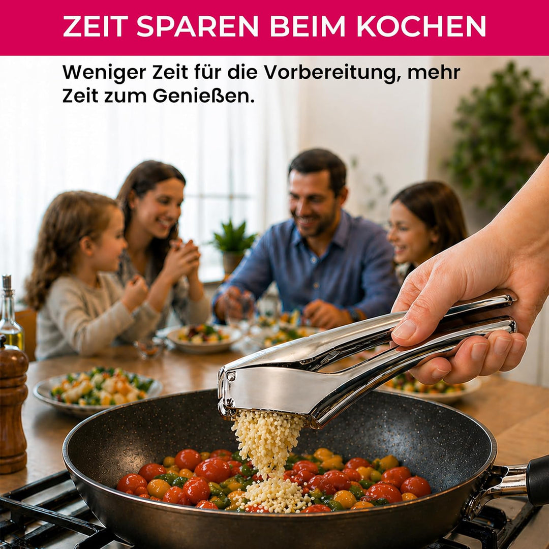 Knoblauchpresse Profi - Knoblauchschneider & Knoblauchschäler - Garlic Press - Spülmaschinenfest - K