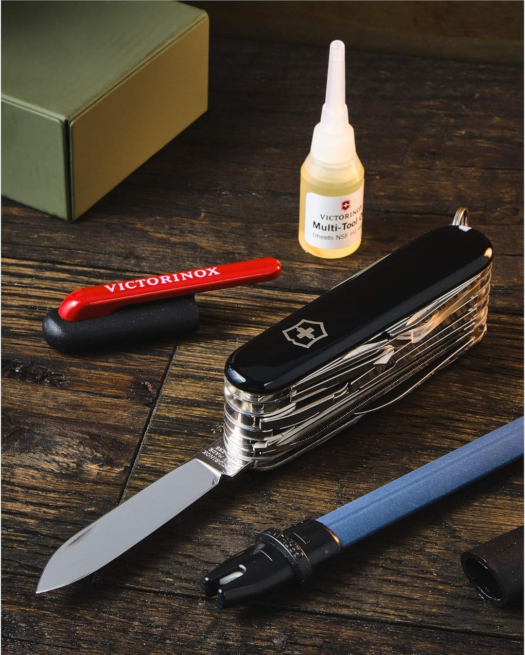 Victorinox Dual-Messerschärfer Outdoor, für Schweizer Taschenmesser, Schleifstein klein, schwarz One