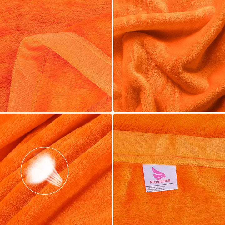 PiccoCasa Kuscheldecke Tagesdecke Fleecedecke mit Rand Microfaser Decke Weiche Warme Leichte Decke 3