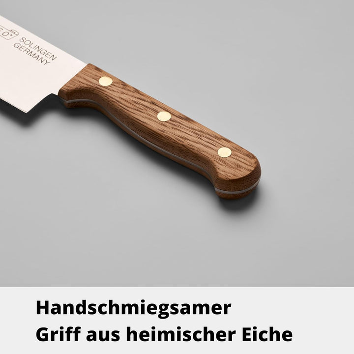 HEISO Santokumesser 13cm – Gustav – handgefertigt in Solingen aus rostfreiem Edelstahl, Griff aus he