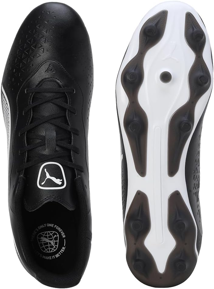 PUMA Unisex King Match Fg/Ag Soccer Shoe 39 EU Puma Black Puma White, 39 EU Puma Black Puma White