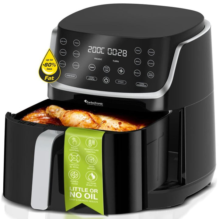 Heissluftfritteuse XL, 8 Liter - AF13D - digitale XL Heissluftfritteuse, 13 Programme, Airfryer, gro
