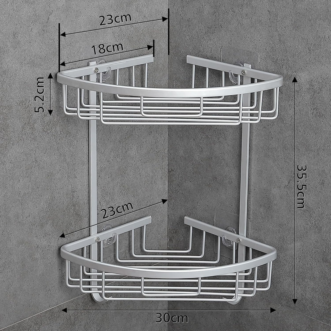 GRICOL Duschablage Ohne Bohren Duschregal Metall Eckablage Duschkorb Rostfrei Dusche Ablage Badezimm