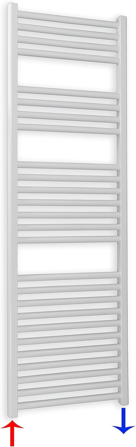 Heizkörper Badheizkörper Handtuchwärmer mit Seitenanschluss unten weiss (1424 x 400 mm) (518 Watt na