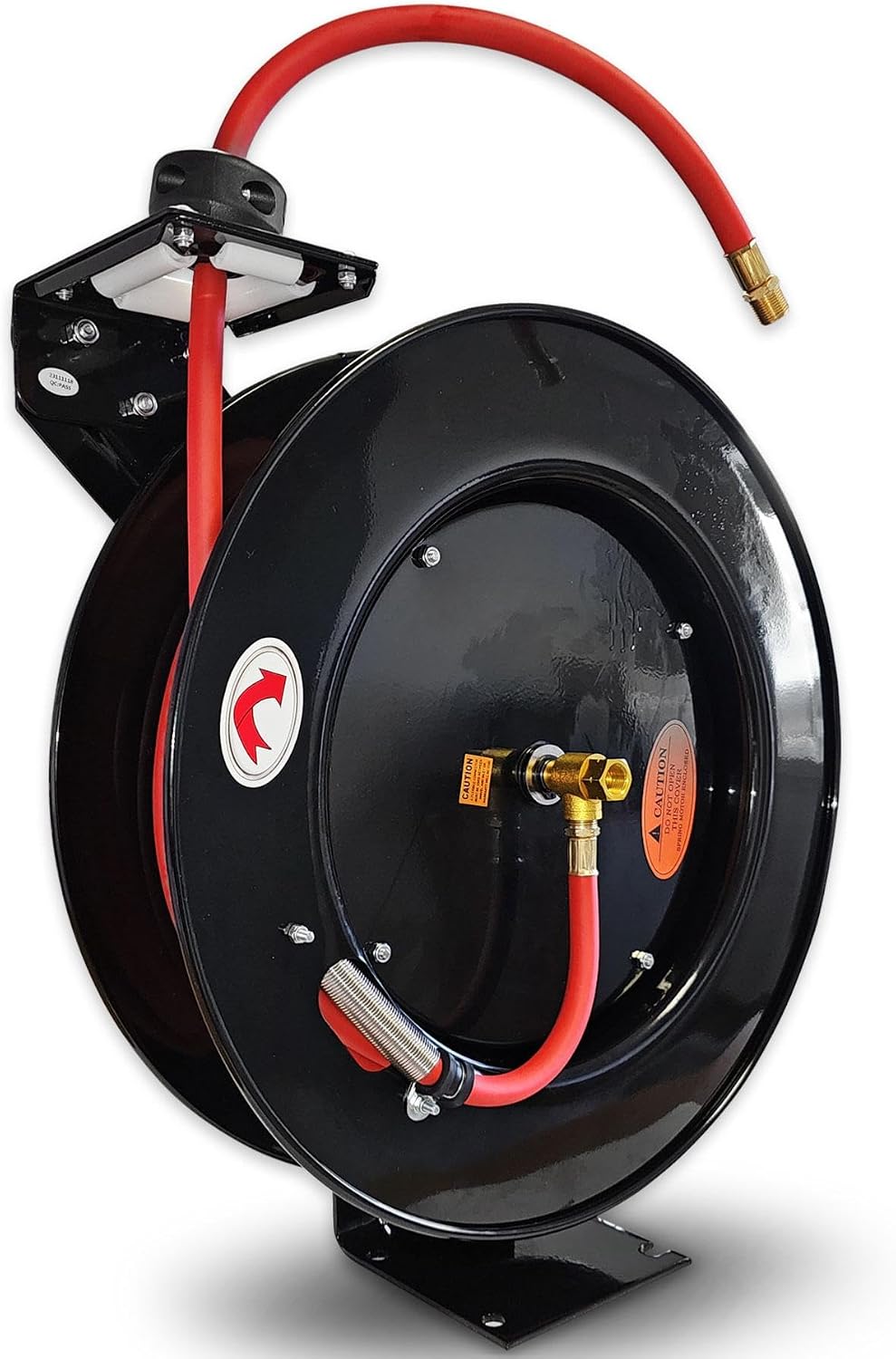 ReelWorks Automatischer Schlauchtrommel für Druckluft und Wasser, 20 m Pro – Hybridschlauch 3/8 Zoll