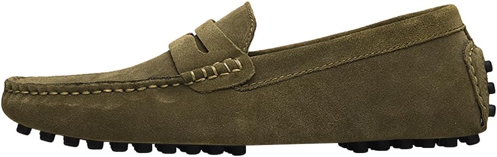 Jamron Herren Wildleder Penny Loafers Gemütlich Fahrende Schuhe Mokassin Slippers 39.5 EU Braun, 39.