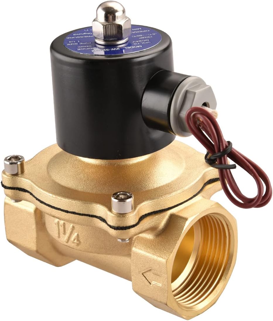 Heschen Messing Elektrisches Magnetventil, 2W-320-32, PT 1-1/4'', DC24V, Direktwirkung Wasser Luft,