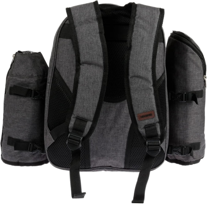 HEKERS Premium Picknickrucksack mit isoliertem Kühlfach und Flaschenhaltern für 4 Personen – Strand
