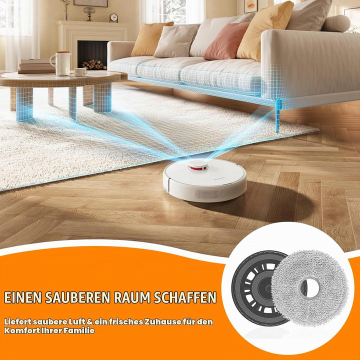 4 Wischtücher mit 2 Ersatzhalterung Zubehör für Dreame L20 Ultra/L10s Ultra Gen2/L10s Pro Ultra Heat