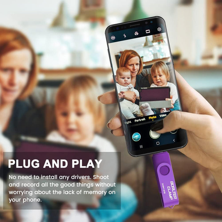 64 GB USB 3.0 Flash-Laufwerk 3 in 1 Foto-Stick für Android-Handys, BORLTER CLAMP OTG Speicherstick m