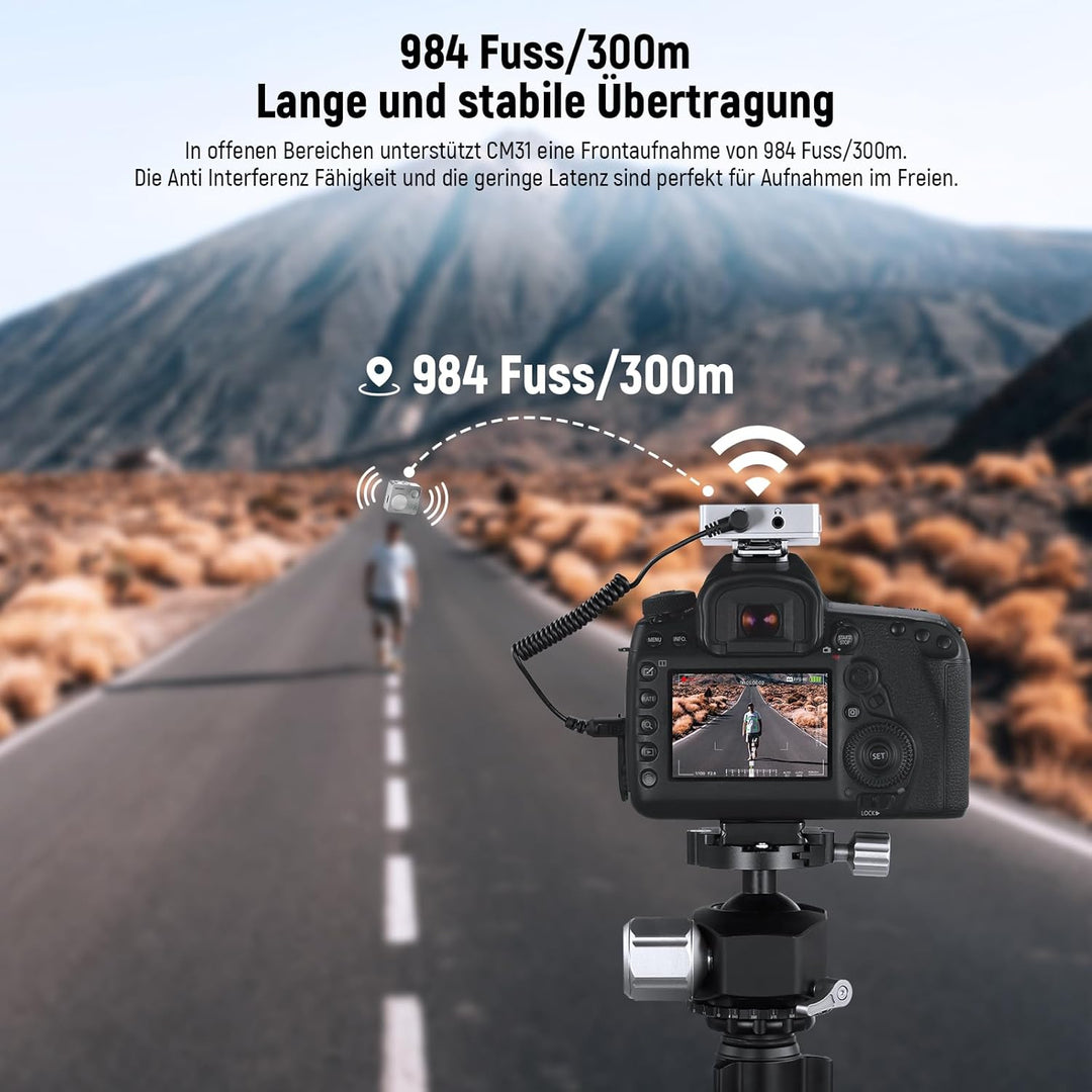 NEEWER CM31 Kabelloses Lavalier Mikrofon mit 8GB Speicher 24H Batterie 14H Aufnahme 820ft Reichweite