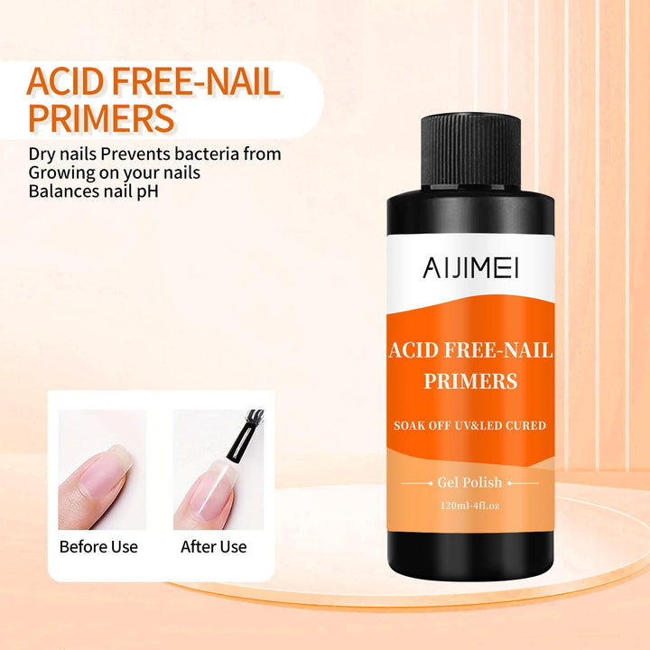 120ml Nagel Primer für Gel-Nagellack - Stärkender Nagelgrundierer für alle Lacktypen - Verlängert Ha