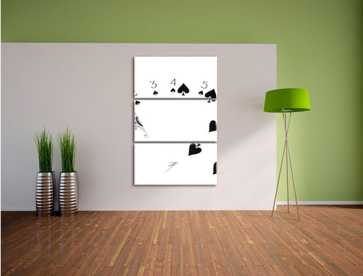 Spielkarten - Pik Strasse als Leinwandbild/Grösse: 3 Teilig (120x80) cm/Wandbild/Kunstdruck/fertig b