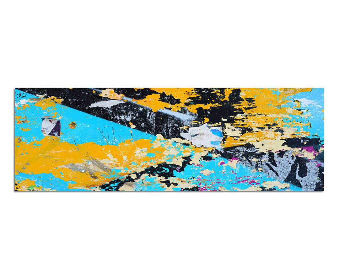 Paul Sinus Art Panoramabild auf Leinwand und Keilrahmen 150x50cm Poster Graffiti abstrakt bunt