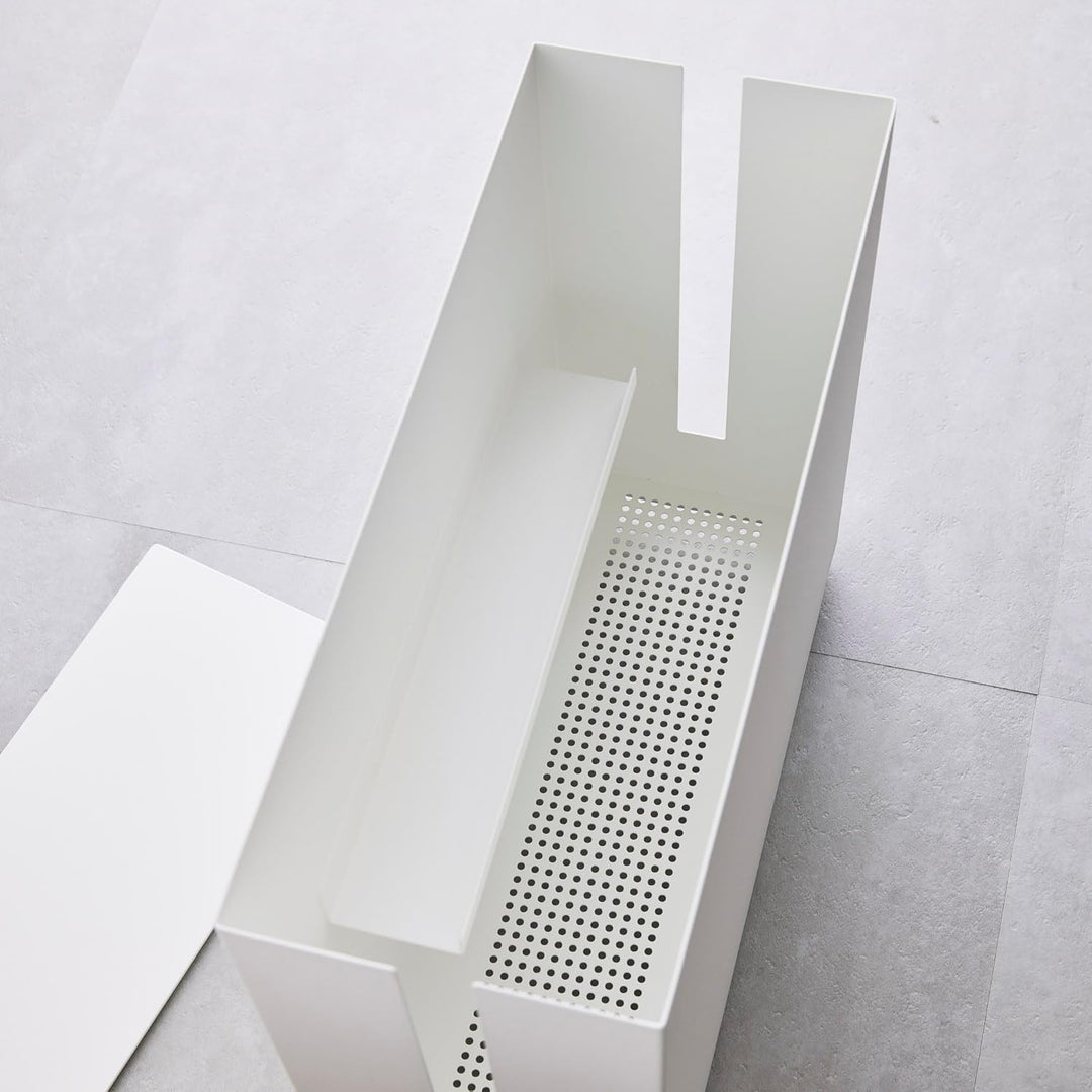 YAMAZAKI Tower Kabelabdeckungen, Metall, Weiss, One Size