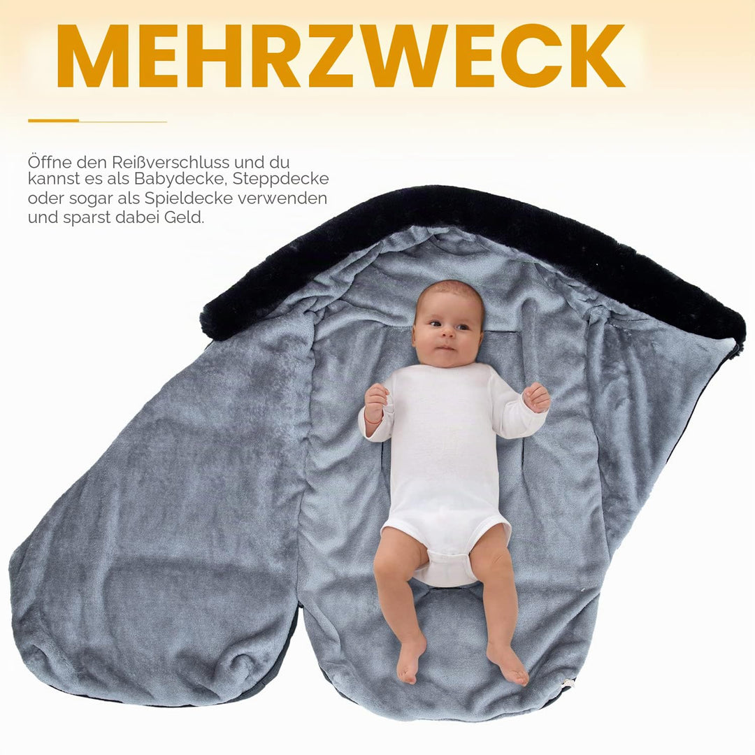 Orzbow Universelle Fusssack Kinderwagen Winter, Einstellbare Fusssack Buggy mit Zwei-Wege-Reissversc