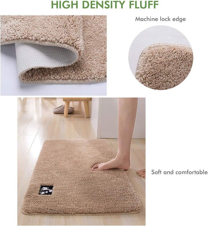 KINLO rutschfeste Badematte 40 x 60 cm, Hochflor Badteppiche, Maschinenwaschbare Badezimmerteppich,