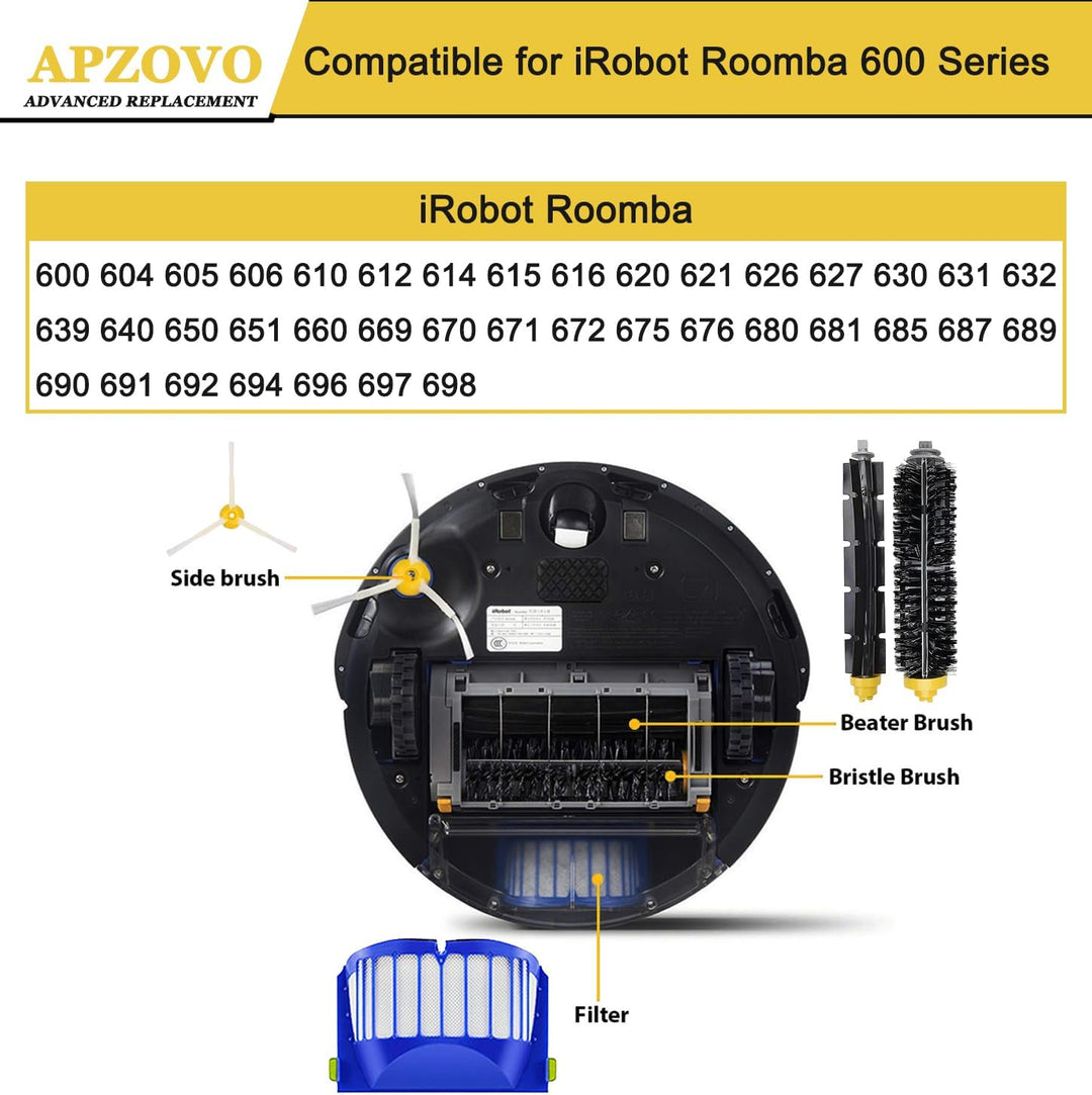Zubehör Ersatzteile für iRobot Roomba 600 604 605 606 610 612 614 615 616 620 621 626 627 630 631 63