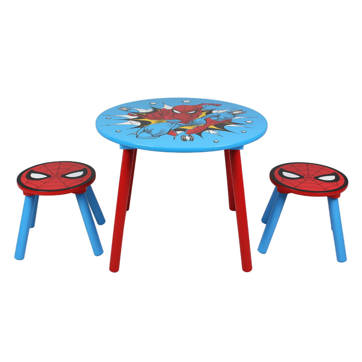 Marvel Spider-Man Tisch- und Hocker-Set für 2 Personen, hält bis zu 30 kg pro Hocker, perfekt zum Sp