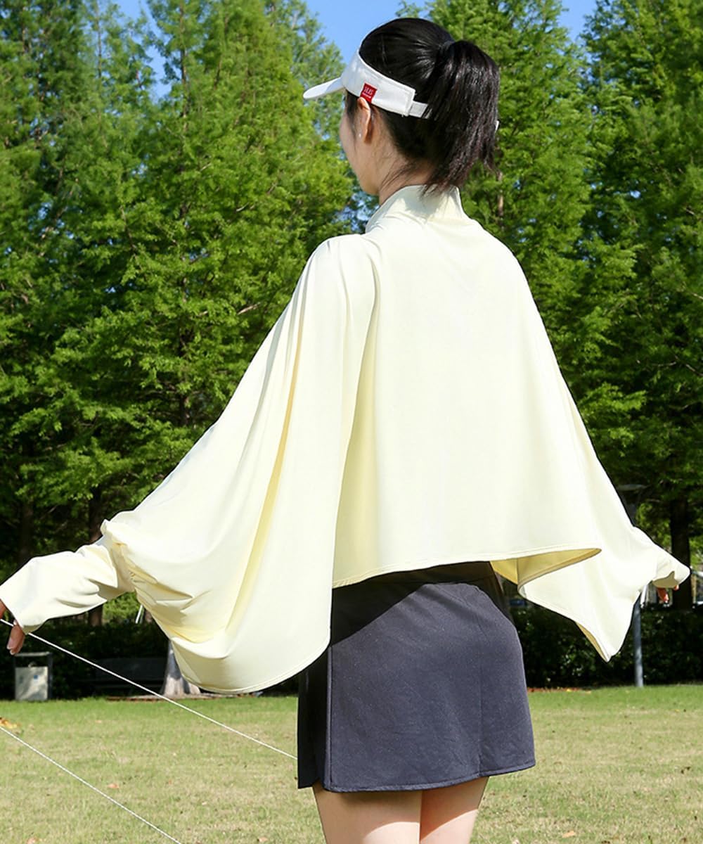 Elegtiskas Kühlender Damen-Umhang mit UV-Schutz, atmungsaktiv, mit Ärmeln, für Outdoor-Sportarten Gr