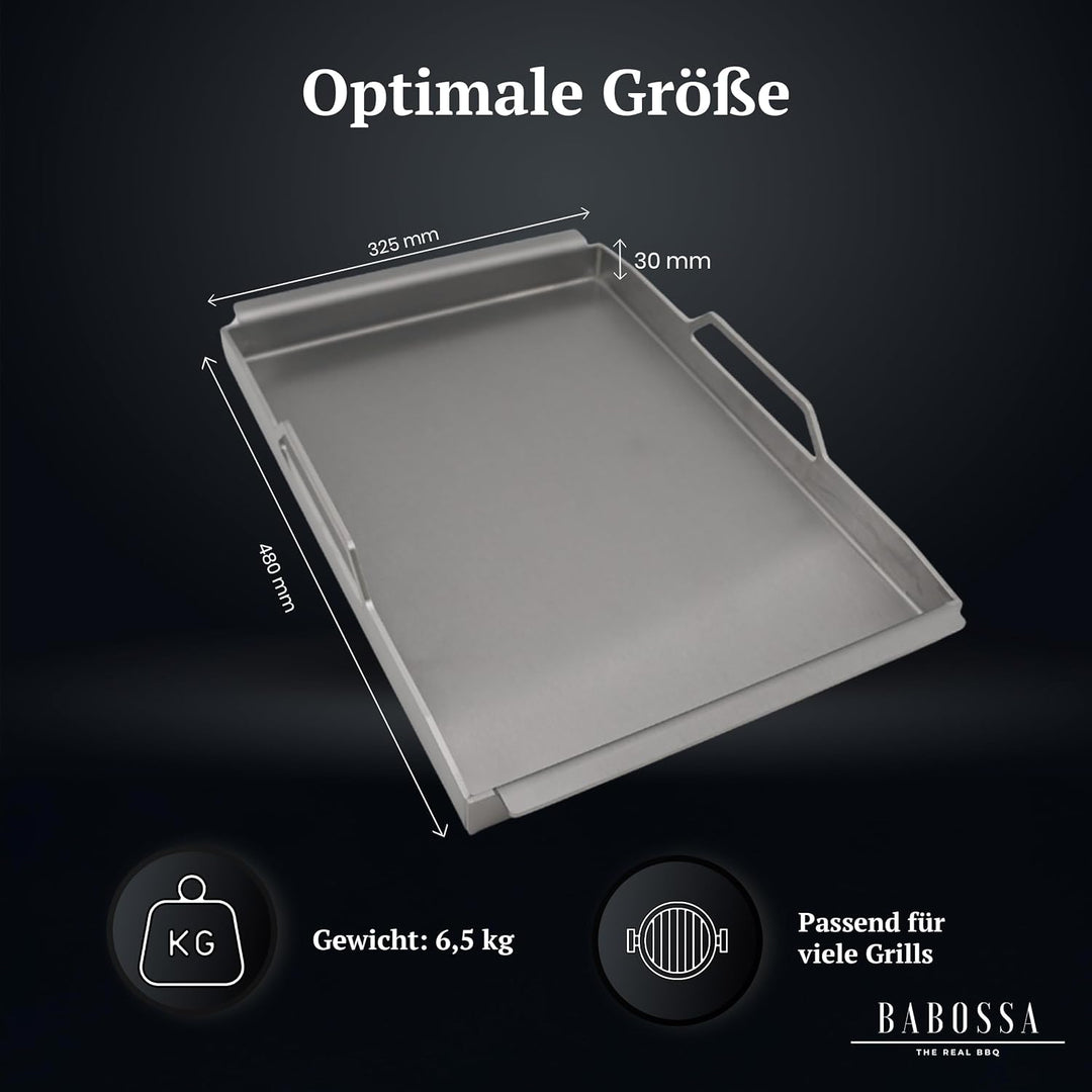 BABOSSA Premium Einsatzpfanne/Plancha kompatibel mit allen Broil King Regal & Imperial | 48x32.5cm |