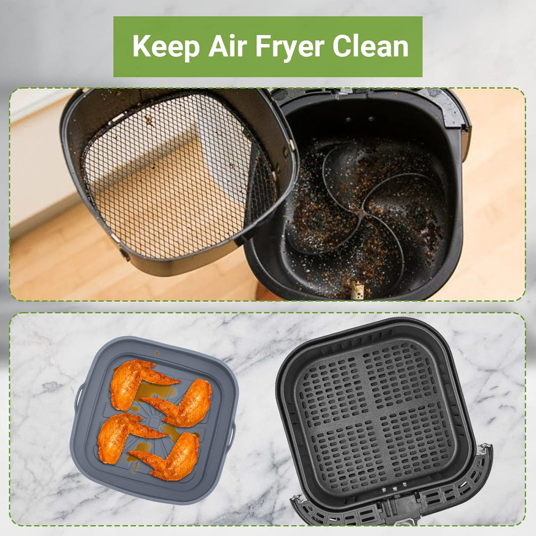 Alyvisun Silikonform für Heissluftfritteuse 2 Stück Airfryer Silikon Backform Wiederverwendbar Silik