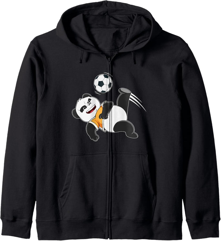 Lustiges Panda Bär Fussball Team Spieler Ballsport Fussballer Kapuzenjacke